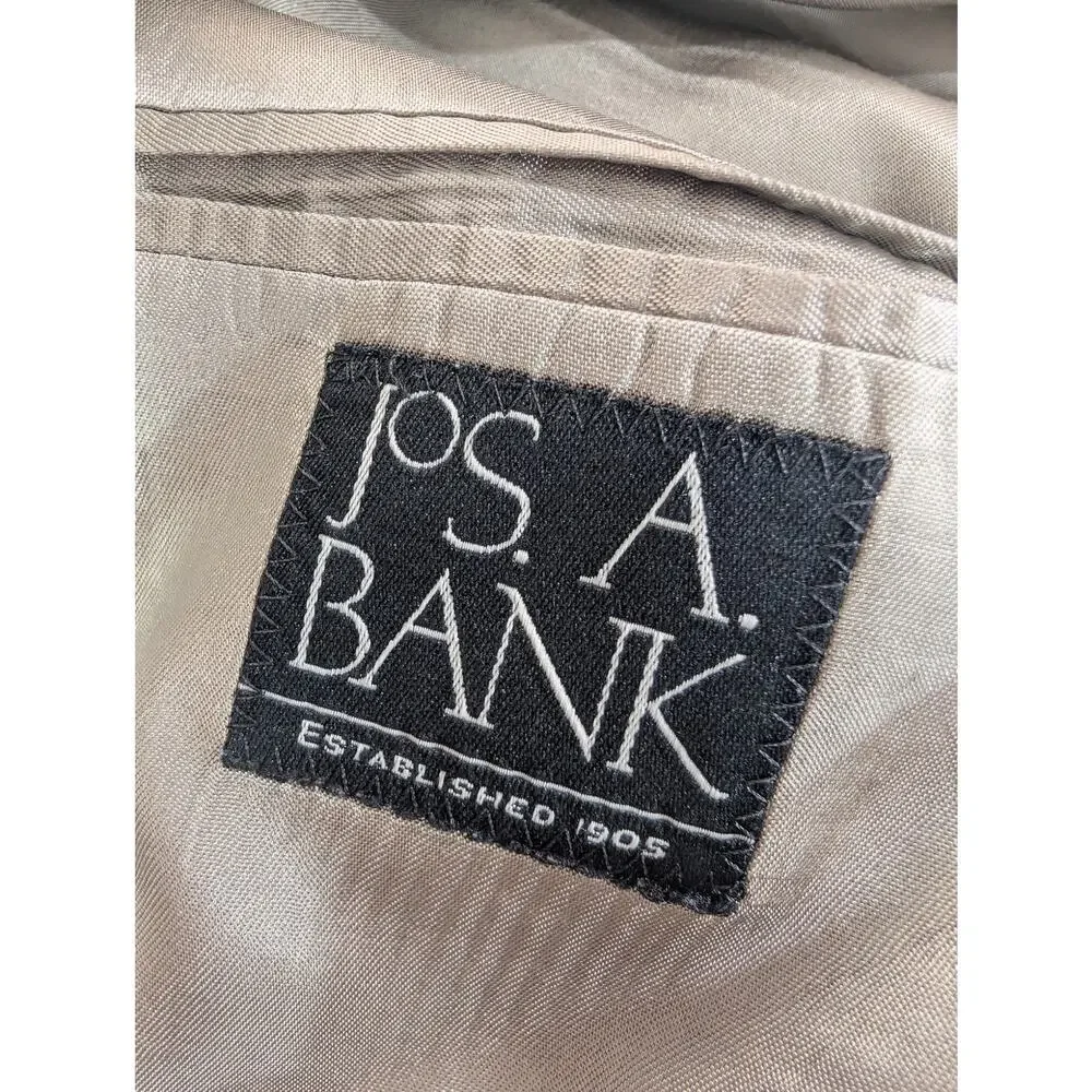 JOSEPH A. BANK! KHAKI TAN FINE COTTON BLEND, 3 BUTTON LIGHTWEIGHT BLAZER! SZ 48R